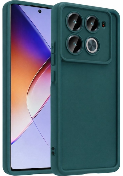 İnfinix Note40pro 4g/5g Ve Note40pro+ 5g Uyumlu Kamera Çıkıntılı Mat Silikon Telefon Kılıfı Yeşil