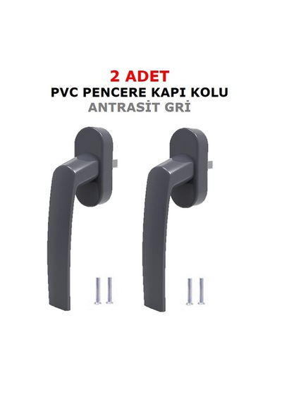 2 Ad Antrasit Gri Aluminyum Demir Döküm Pvc Pimapen Pencere Kolu