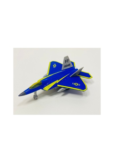 Metal Savaş Uçağı Mavi Işıklı Sesli F16 Model Uçak