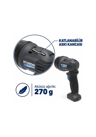 Hyundai Wl20s-250 20v Akülü Led Çalışma Lambası Seti 250 Lümen 2ah Akü Ve Şarj Cihazı Dahil 1 Adet