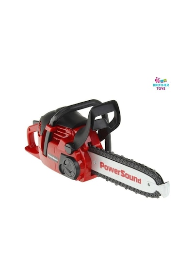 Elektrikli Büyük Boy Pilli Sesli Motorlu Testere Oyuncak Ağaç Kesme Motoru 38 Cm. Kırmızı Renk