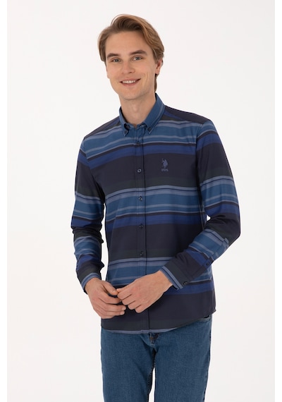 U.s. Polo Assn. Erkek Lacivert Gömlek Desenli 50316648-vr033 Lacıvert