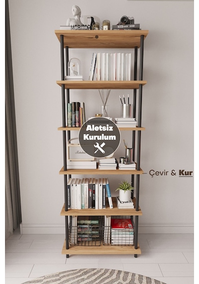 Çevir Kur 65 Cm Atlantik Çam Kitaplık Atlantik Çam