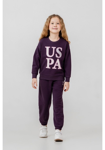 U.S. Polo Assn. Kız Çocuk Baskılı Mor Uzun Kol Eşofman Takımı Us2712-c-v1 Us2712-c-v1