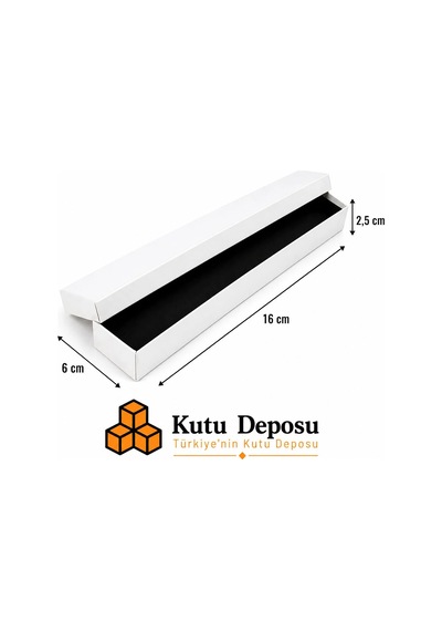 6x16x2,5 Cm Tam Kapaklı Kolye Ve Tesbih Kutusu - Beyaz Demonte 50 Adet