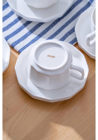 Acar Hexagon 6 Kişilik Çay Fincanı Takımı - 200 Ml