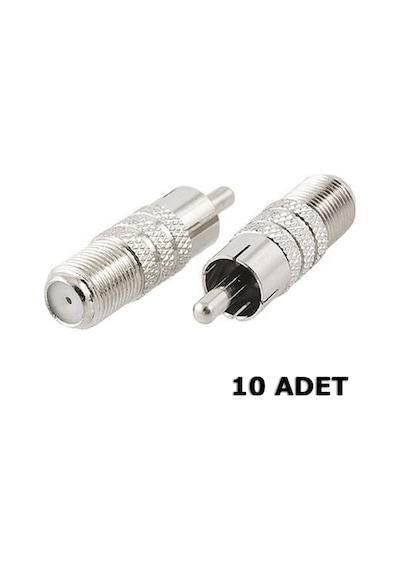 F Konnektör Dişi Rca Erkek Konnektör - 10 Adet