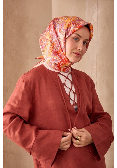 Silk Home Twill İpek Eşarp 11473-08 Lavanta, Turuncu, Kırmızı, Beyaz, Gri