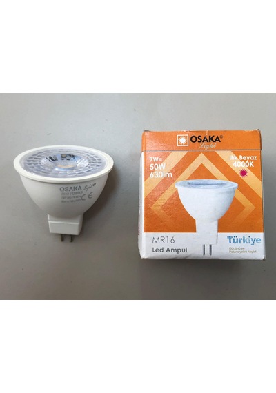10 Adet Osaka 220v 7w 630 Lümen 4000 Kelvin Ilık Beyaz Mr 16 Led Spot 1