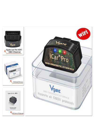 Vgate İcar Pro 2.3v Wifi Bandrollü Arıza Tespit Gizli Özellik Açma Cihazı Ddt4all-forscan-carista