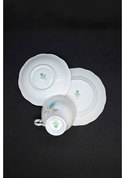 Royal Standart Fine Bone China Vintage Çay Fincanı 3 Parça 210 Ml Mavi-beyaz