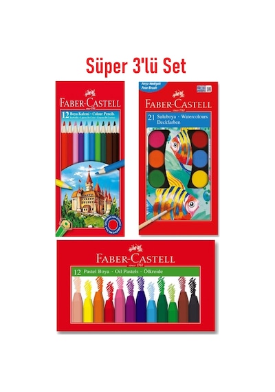 Faber Castell Kuru Boya Sulu Boya Pastel Boya Seti