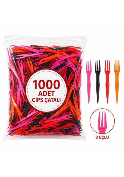 Cips Çatalı Renkli - 1000'li
