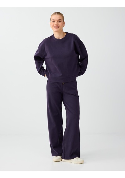 Jimmy Key Mor Yuvarlak Yaka Düz Kesim Modal Sweatshirt 6ww238328503
