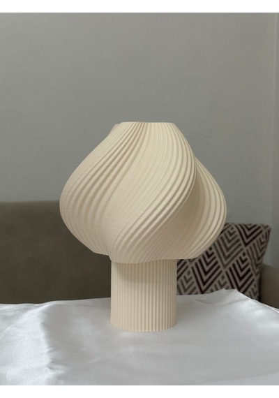 3d Baskı Modern Abajur Modeli Masa Ve Gece Lambası Beyaz