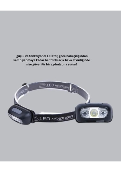Gece Balıkçılığı İçin Ultra Parlak Şarjlı Kafa Lambası 4 Işık Modu + Usb Şarj Çok Renkli 76730963
