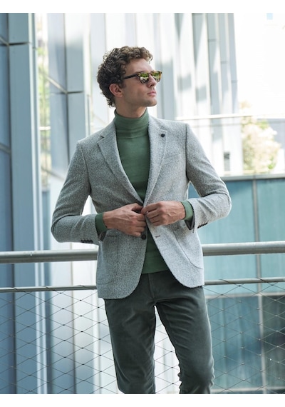 Erkek Yün Ceket Kırçıllı Slim Fit Mono Yaka Torba Cepli Çift Yırtmaçlı Ceket Ncs Jeans 4009-Bej Erkek Yün Ceket Kırçıllı Slim Fit Mono Yaka Torba Cepli Çift Yırtmaçlı Ceket Ncs Jeans 4009-Bej