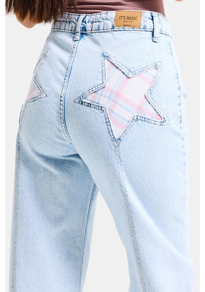 it's basic Kadın Ice 4s6-3 Straight Fit Cep Yıldız Detaylı Özel Tasarım Denim Jean Buz Mavi it's basic Kadın Ice 4s6-3 Straight Fit Cep Yıldız Detaylı Özel Tasarım Denim Jean Buz Mavi