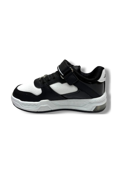 Ndrops 012-26 Deri Cırt Bantlı Çocuk Sneaker Siyah Beyaz 26-30 Siyah