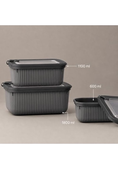 Vakumlu Silikon Kapaklı Plastik Saklama Kabı Seti, 3.5 Litre, Mikrodalga Ve Derin Dondurucu İçin, Gıda Depolama Kutusu, Mutfak Düzenleyici Organizer 600/1100/1800 Ml Antrasit, Dikdörtgen Vakumlu Silikon Kapaklı Plastik Saklama Kabı Seti, 3.5 Litre, Mikrodalga Ve Derin Dondurucu İçin, Gıda Depolama Kutusu, Mutfak Düzenleyici Organizer 600/1100/1800 Ml Antrasit, Dikdörtgen