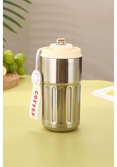 316 L Silver 420 Ml Vakumlu Sıcak Soğuk Kahve El Termos Mug Cin486slv