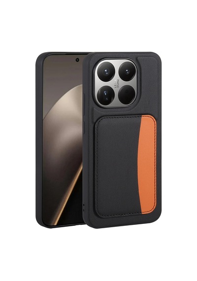 Xiaomi 15t Kılıf Kartlıklı Kamera Yükseltili Silikon Ata Pro Tech Siyah