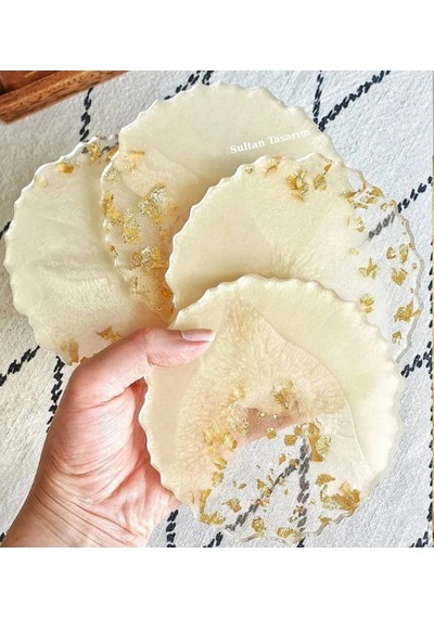 4 Lü Epoksi Bardak Altlığı - 81 Sarı