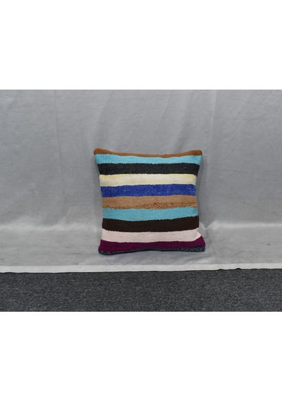 Zehra Abla Halı Yeni El Dokuma Dekoratif Kilim Kırlent Yastık Kılıfı 6778 Çok Renkli