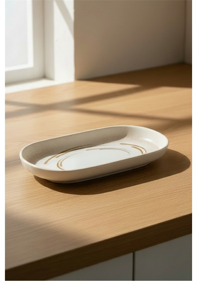 6'lı Toledo Oval Kayık Tabak 16x8,5cm Dijital Costa Rinart Krem