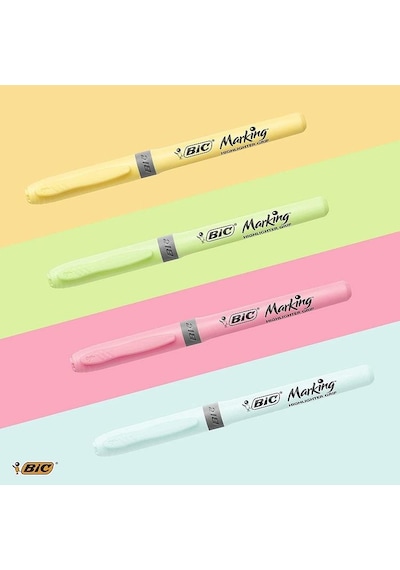 Bic Fosforlu Kalem Brite Liner Grip Pastel 4'lü Çok Renkli