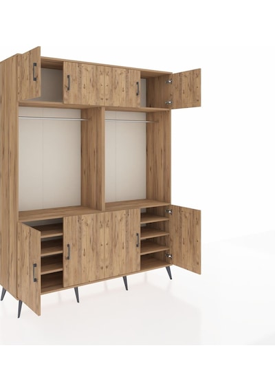 Hyperion Gardrop 10 Raflı 8 Kapaklı 2 Askılı 176x44x221 Çam-çam Beyaz Hyperion Gardrop 10 Raflı 8 Kapaklı 2 Askılı 176x44x221 Çam-çam Beyaz