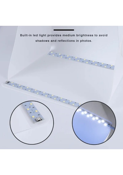 Oem Marka 5022 Led Küp Ürün Çekim Çadırı 20x20x20 Beyaz - Siyah
