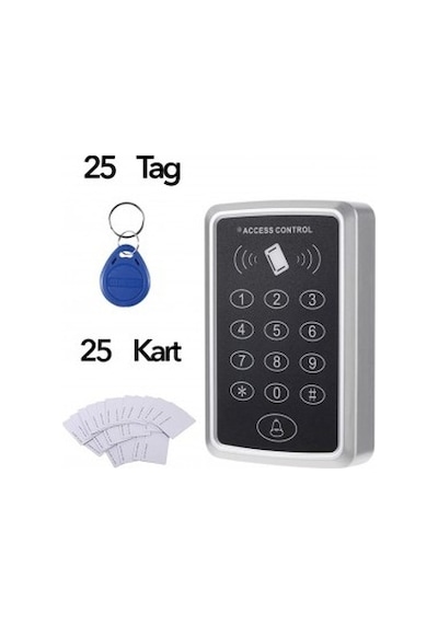Vk-100 Rfid Şifreli Kapı Kilidi + 25 Adet Manyetik Tag +25 Adet Proximity Kart