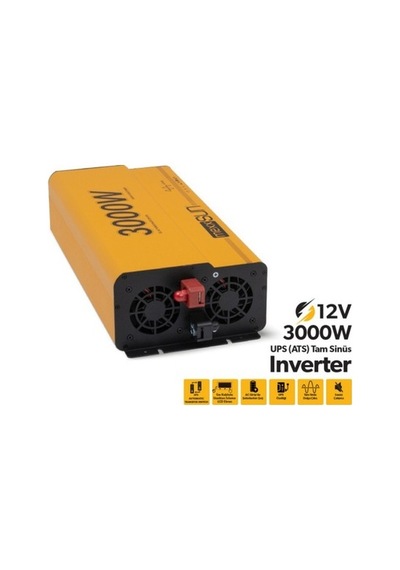 Mexxsun 12v 3000w Ups Ats Tam Sinüs Inverter Ekranlı Elegant Series