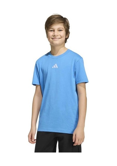Adidas Essentials Çocuk Mavi Yuvarlak Yaka Tişört Mavi