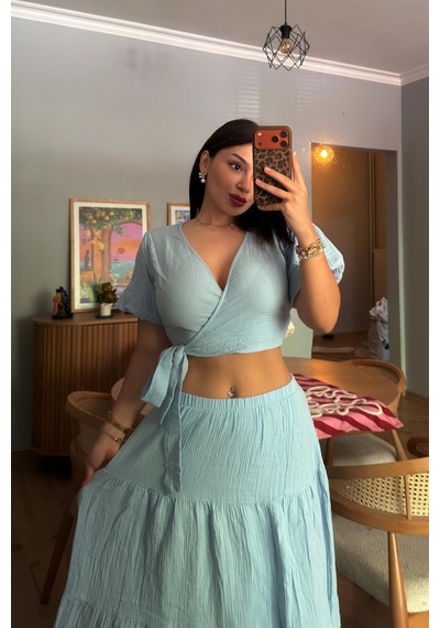 Gigi Wardrobe Luna Mavi Bluz Mavi Mavi