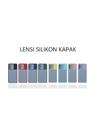 Noktaks Samsung Galaxy Uyumlu A32 4g Kılıf Slayt Sürgülü Arkası Buzlu Lensi Kapak Siyah T17111
