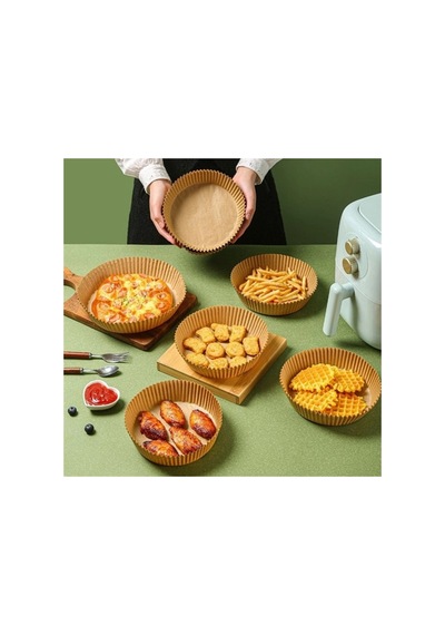 50 Adet Air Fryer Pişirme Kağıdı Tek Kullanımlık Hava Fritöz Yağ Geçirmez Yapışmaz Tabak Model Bx40