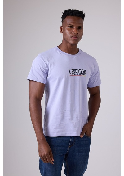 Marıne Tee Deniz Temalı Ribana Bisiklet Yaka Pamuk T-shirt-3150 Soluk Lila