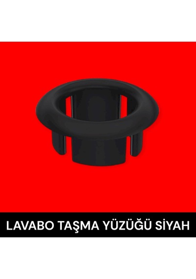 Lavabo Su Taşma Yüzüğü Mat Siyah