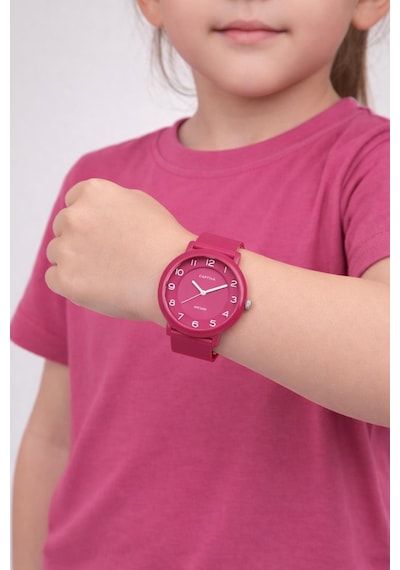 Captiva Analog Suya Dayanıklı Silikon Kordonlu Çoçuk Kol Saati Yeni Moda Şık Tararım Cp.ml.003a2 Bordo