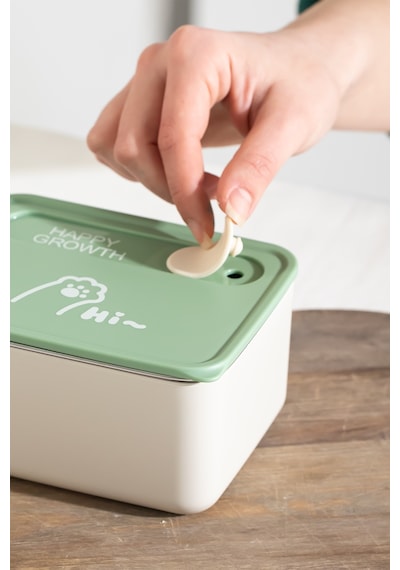 Porsima Bl25229 Isı Yalıtımlı Çanta Paslanmaz Çelik 2 Parça Vakumlu Yemek Termosu Beslenme Kutusu Taşınabilir Lunch Box Sefer Tası Krem
