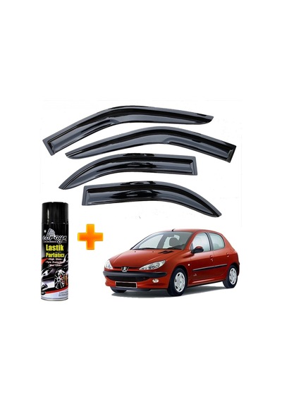 Peugeot 206 Mügen Cam Rüzgarlığı Hb 1998 - 2012 Arası 4 Lü Takım +500ml Lastik Parlatıcı