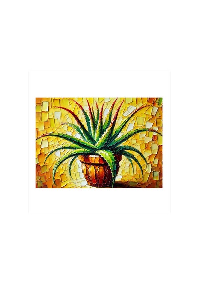 Renkli Aloe Vera Bitkisi Modern Mdf Tablo