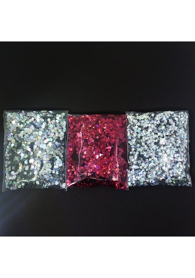 Glitter Epoksi Süsleme Pulu Hologramlı Nail Art Makyaj Altıgen Sim Set 20 Gram X 3 Model 60 Gr