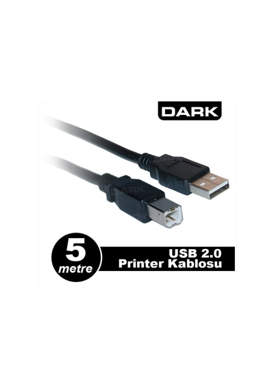 Dark Dk-cb-usb2prnl500 5 Mt Usb 2.0 Yazıcı Ve Data Kablosu B-tip -209041