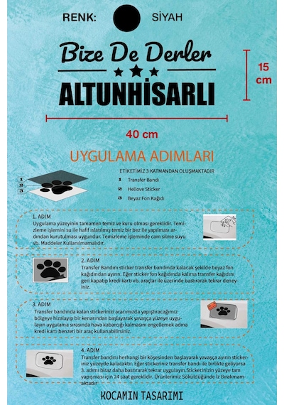 Niğde Altunhisar Siyah Araba Etiketi Niğde Bize De Derler Altunhisarlı 40x15 Cm Otomobil Sticker 40 CM - Siyah