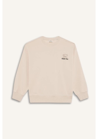 Defacto Kız Çocuk Oversize Geniş Kalıp Bisiklet Yaka Baskılı Sweatshirt E6755a825auer230 Ekru Defacto Kız Çocuk Oversize Geniş Kalıp Bisiklet Yaka Baskılı Sweatshirt E6755a825auer230 Ekru
