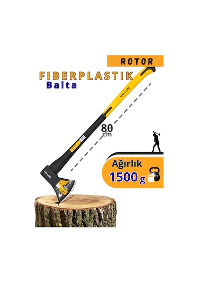 Rotor Fiber Saplı 1500gr+900gr 2 Li Balta Nacak Seti