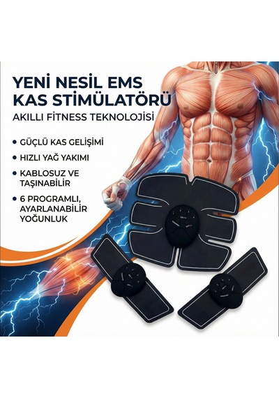 Lexroo Karın Kası Geliştirici Masaj Aleti Düşük Frekanslı 6 Modlu